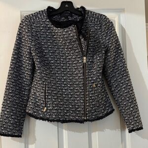 J. Crew Black and White Tweed Blazer